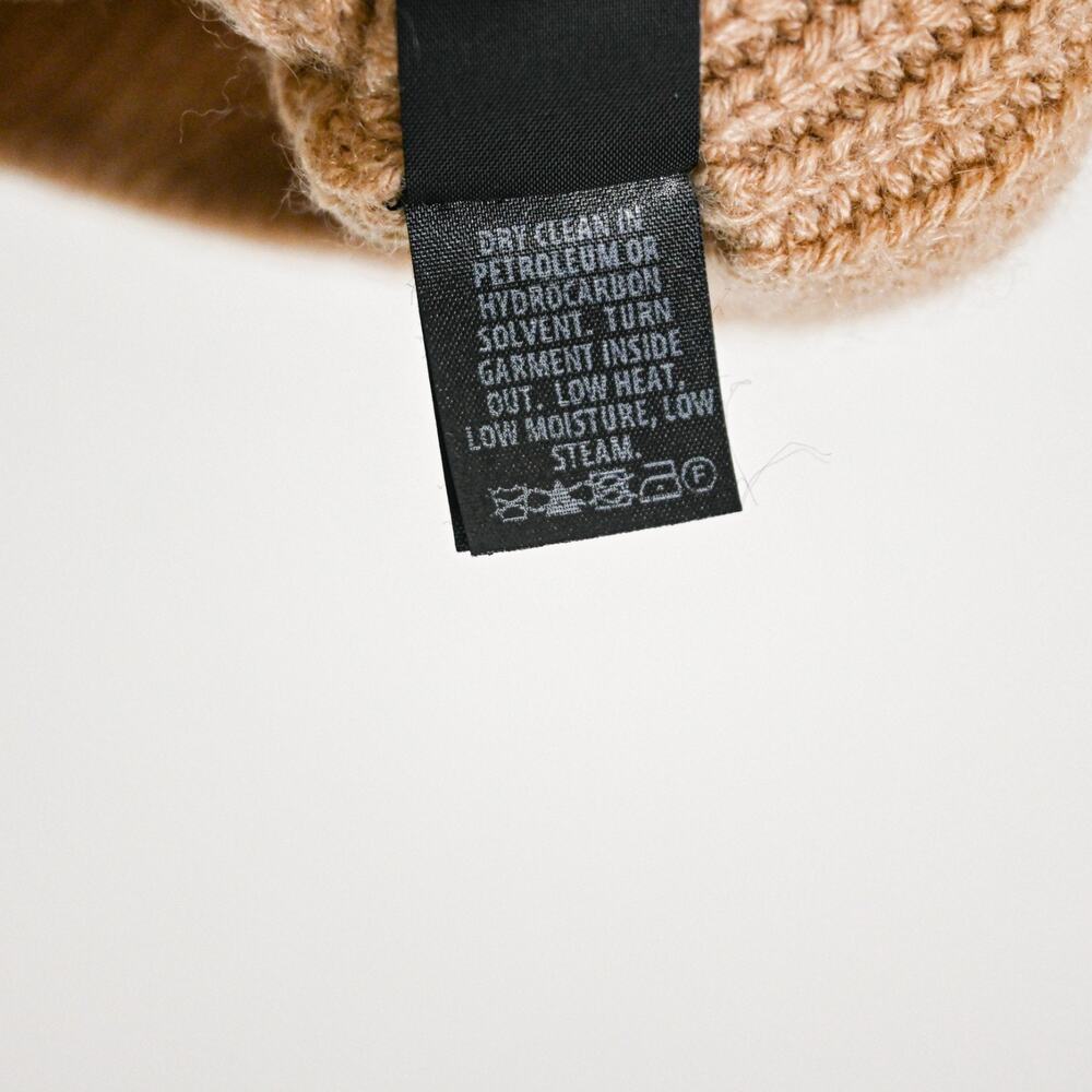 ST. JOHN Medium 100% Cashmere Mock Neck Sweater Beige knit - Picture 7 of 11